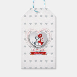 猫好きのハート ギフトタグ