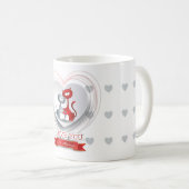 猫好きのハート コーヒーマグカップ (正面右)