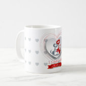 猫好きのハート コーヒーマグカップ (正面左)