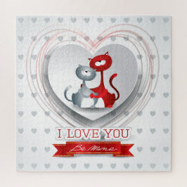 猫好きのハート ジグソーパズル