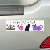 猫好きのバンパーステッカー バンパーステッカー (車上)