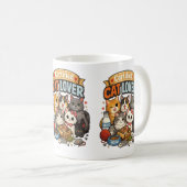 猫好きのビブス - かわいい猫デザイン コーヒーマグカップ (正面右)
