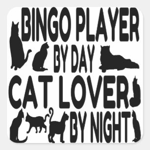 猫好きのビンゴプレーヤー スクエアシール