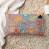 猫好きのピンクのためのかわいくカラフルな子猫猫のギフト ランバークッション (ブランケット)