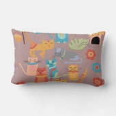 猫好きのピンクのためのかわいくカラフルな子猫猫のギフト ランバークッション (裏面)