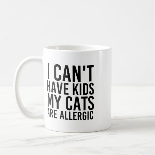 猫好きのプレゼント私の猫はAlleである子供を持つことができない コーヒーマグカップ (左)