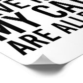 猫好きのプレゼント私の猫はAlleである子供を持つことができない ポスター (角)