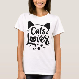 猫好きのミニマリストタイポグラフィモダンペットオーナー Tシャツ