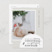 猫好きのモダンシンプルフォトホリデー葉書 シーズンポストカード (正面/裏面)