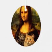猫好きのモナリサ メタルオーナメント (正面左)