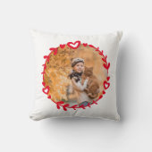 猫好きの写真と引用文赤 クッション (正面)