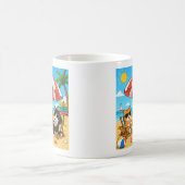 猫好きの夏の楽しみ コーヒーマグカップ (中央)
