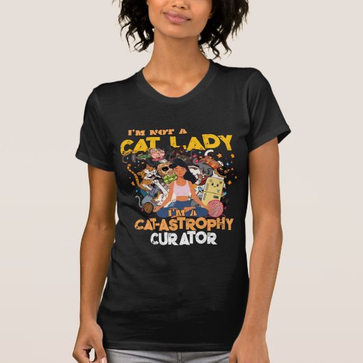 猫好きの天国・猫災害の管理人 Tシャツ (正面)