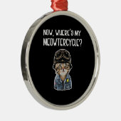 猫好きの女の子 ギフト バイク愛好家のための メタルオーナメント (右)