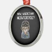 猫好きの女の子 ギフト バイク愛好家のための メタルオーナメント (左)
