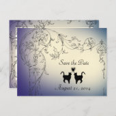 猫好きの庭でデートを楽しむ 案内ポストカード (正面/裏面)