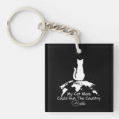 猫好きの母は国走を良くできた キーホルダー (正面)