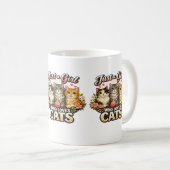猫好きの気分 – かわいい猫のデザイン コーヒーマグカップ (正面右)