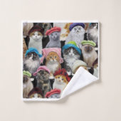 猫好きの浴室タオルセット バスタオルセット (ウォッシュタオル)