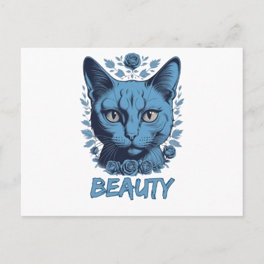 猫好きの猫美しい ポストカード (正面)