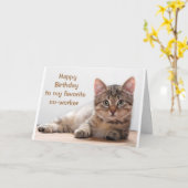 **猫好きの誕生日** カード (黄色い花)