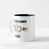 猫好きの遺伝子の内部(DNAの写し) ツートーンマグカップ (正面左)