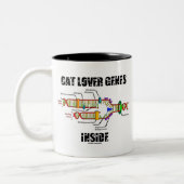 猫好きの遺伝子の内部(DNAの写し) ツートーンマグカップ (左)