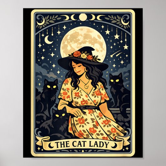 猫好きの魔女 月の黒猫 ハロウィンマジック ポスター (正面)