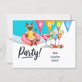 猫好きのCatプールパーティー ポストカード