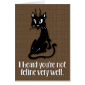 猫好きのGet-Wellカード「Not Feline Very Well」 (正面)