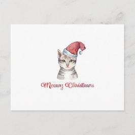 猫好きのMeowyクリスマスデザイン シーズンポストカード