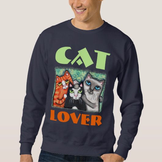 猫好きのTシャツ スウェットシャツ (正面)