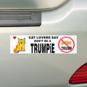 猫好きはではないですTRUMPiE言います バンパーステッカー (車上)
