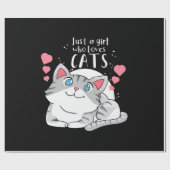 猫好きは猫を愛する女の子 ラッピングペーパー (フラット)