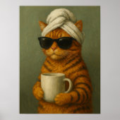 猫好きへのギフトにぴったりな猫スパのウォールアート ポスター (正面)