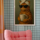 猫好きへのギフトにぴったりな猫スパのウォールアート ポスター
