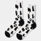 猫好きへのギフトに最適なかわいい黒猫ソックス ソックス (左)