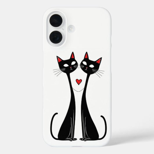 猫好きへのギフト 黒猫のロマンティックデザイン Case-Mate iPhoneケース (裏面)
