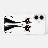 猫好きへのギフト 黒猫のロマンティックデザイン Case-Mate iPhoneケース (裏面 (横))