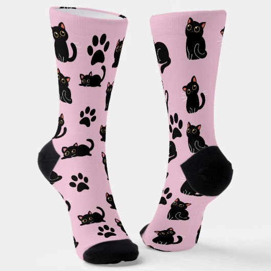 猫好きへのギフト 黒猫ソックス ソックス (傾斜あり)
