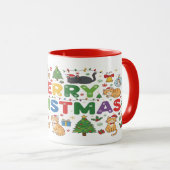 猫好きへのクリスマスプレゼントに最適な可愛い猫のマグカップ マグカップ (正面右)