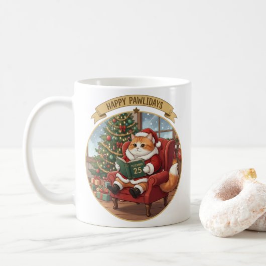 猫好きへのクリスマスプレゼント コーヒーマグカップ (ドーナツ)