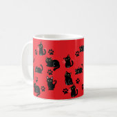 猫好きへのプレゼントに最適な黒猫のマグカップ コーヒーマグカップ (正面左)
