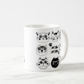 猫好きへの最高のプレゼント - Meow, Meow マグカップ (正面右)