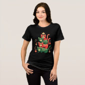 猫好きへの楽しいホリデーギフト トライブレンドTシャツ (正面全面)
