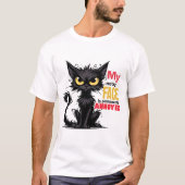 猫好きへの面白いギフト Tシャツ (正面)