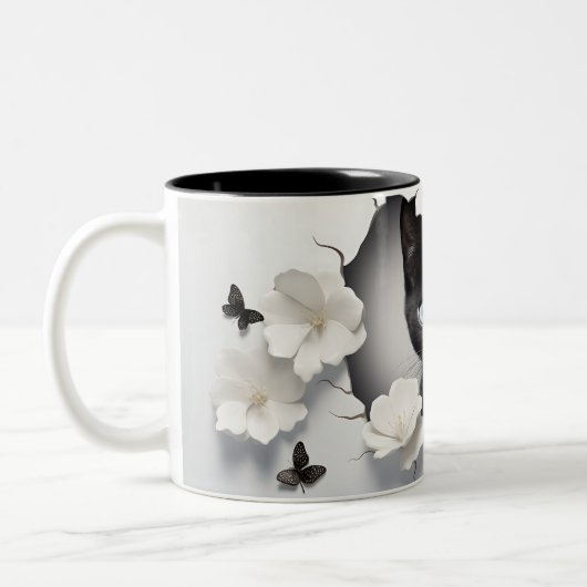 猫好きやハロウィンファンに最適な贈り物 ツートーンマグカップ (左)