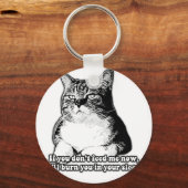 猫好きや飼い主の不機嫌な猫ミーム キーホルダー (正面)