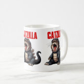 猫好きや飼い主向けのかわいいモンスターキャットギフト コーヒーマグカップ (正面右)
