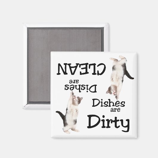 猫好きよくはしゃぐ食洗機磁石 マグネット (正面/裏面)